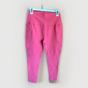 Beyond Yoga Out Of Pocket High Waisted Midi Leggings Size XL Coral Pink Heather